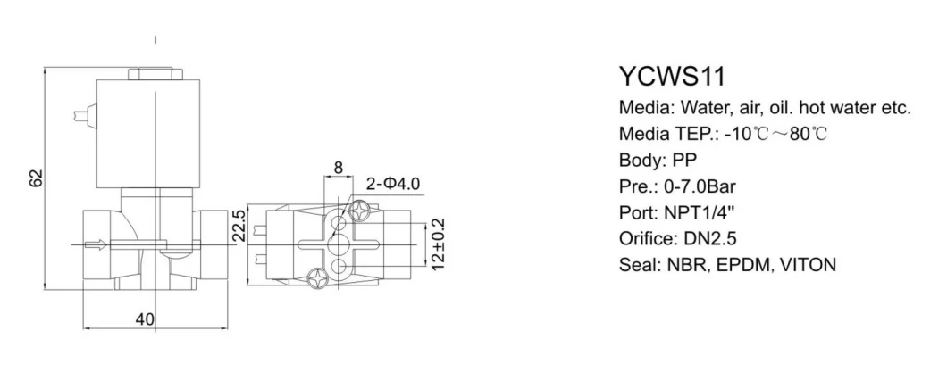 Driect Acting Small Plastic Solenoid Valve for RO Stystem