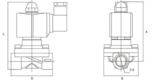 2W-25 Pneumatic Brass Female Solenoid Air Control Valve